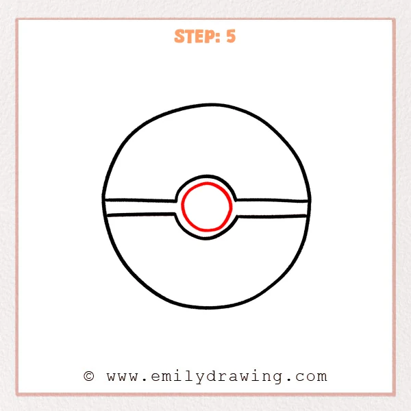 how to draw a pokeball - Step 5