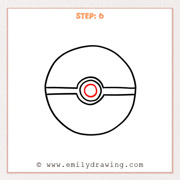 how to draw a pokeball - Step 6