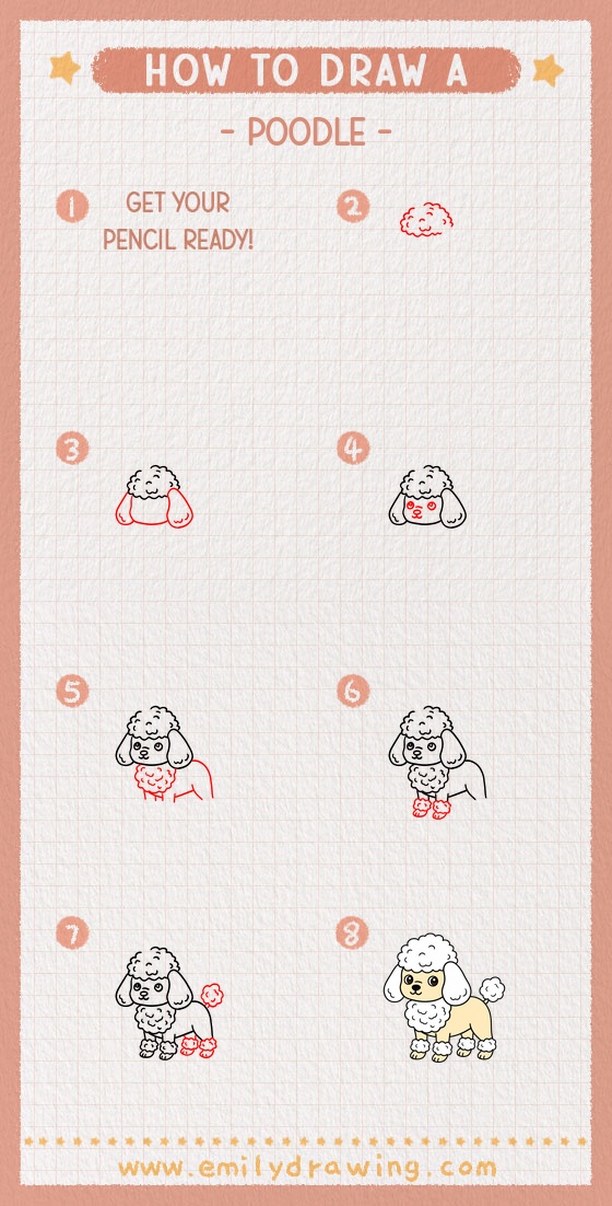 how to draw a poodle pinterest pin
