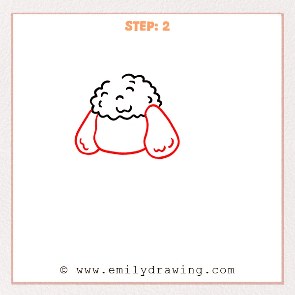 how to draw a poodle - Step 2