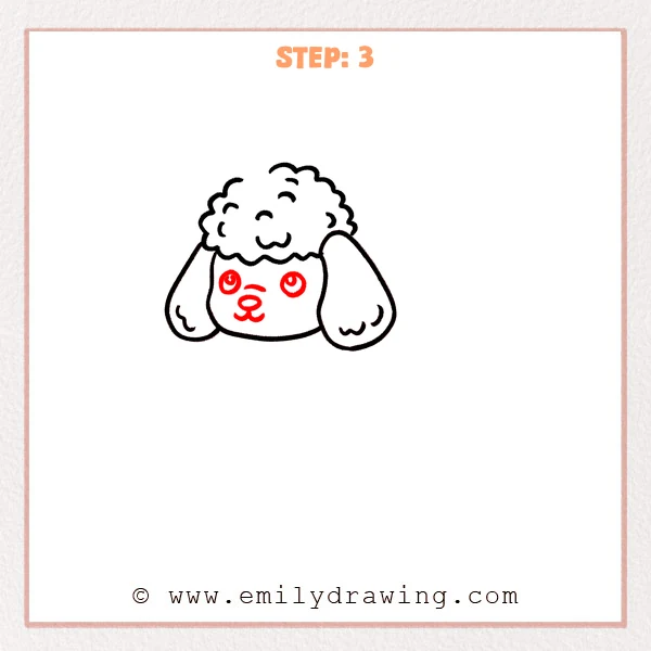 how to draw a poodle - Step 3