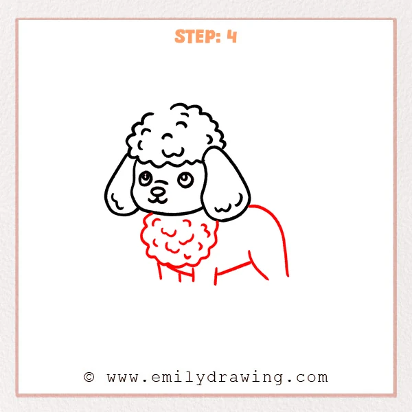 how to draw a poodle - Step 4