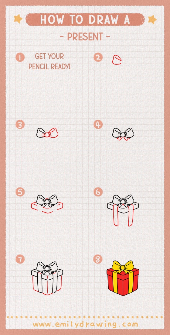 how to draw a present pinterest pin