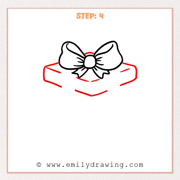 how to draw a present - Step 4