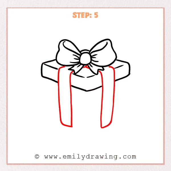 how to draw a present - Step 5