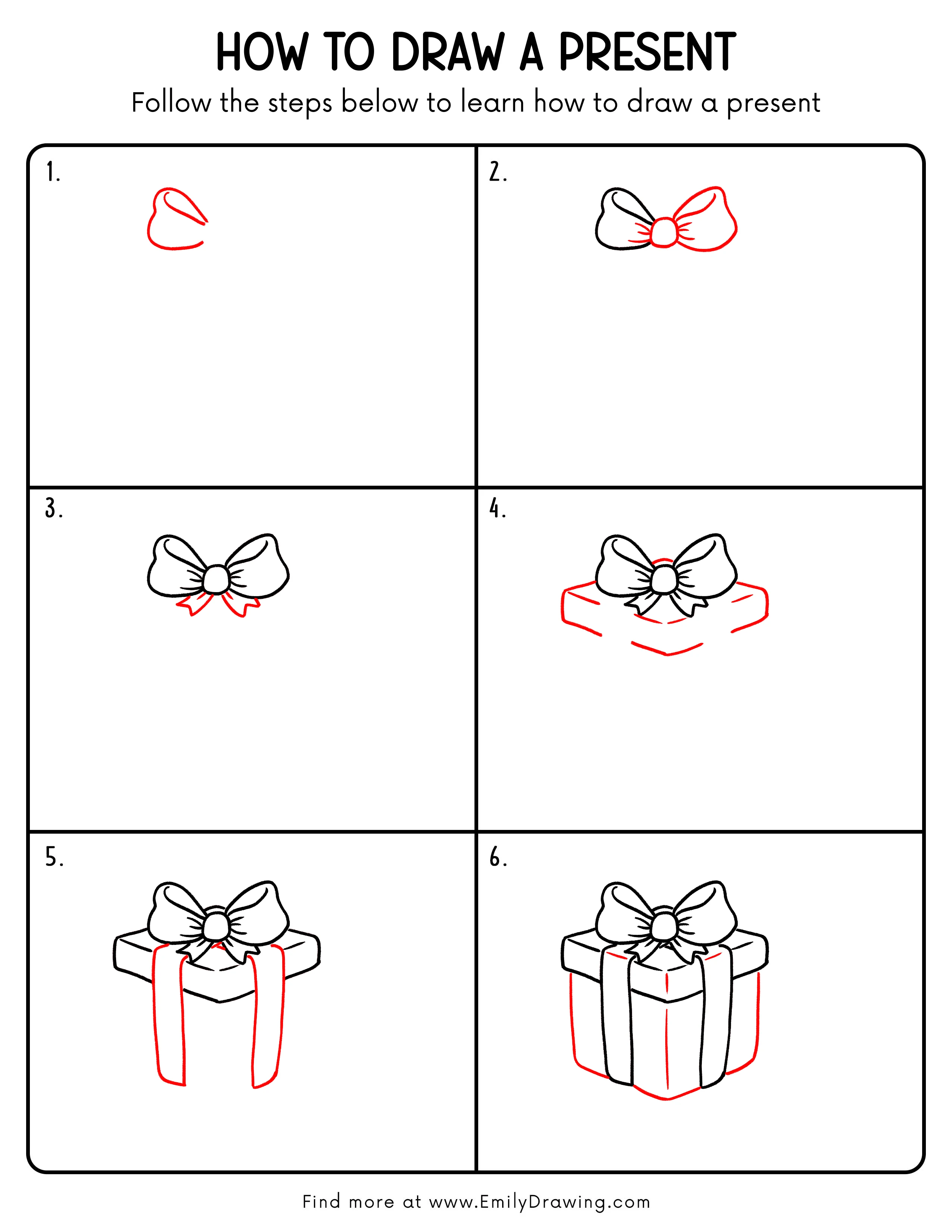 Printable Present Drawing Guide