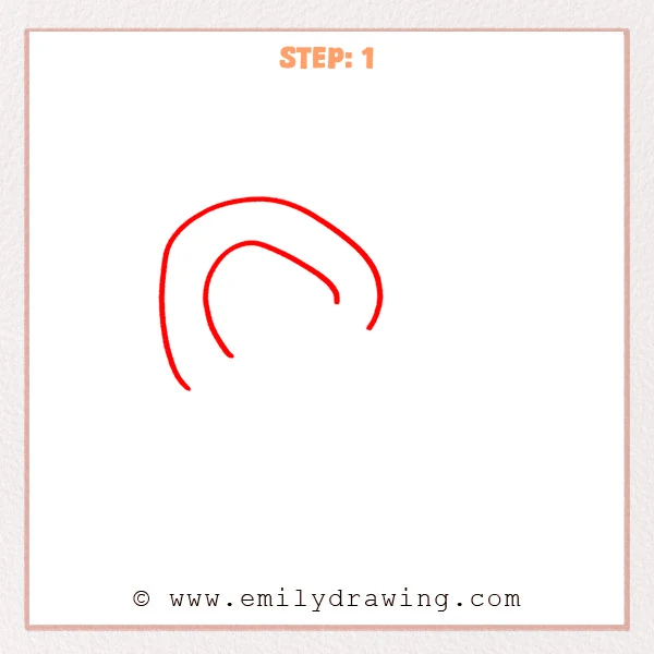 how to draw a pretzel - Step 1