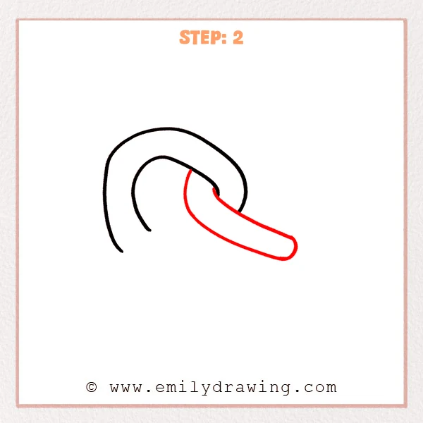 how to draw a pretzel - Step 2