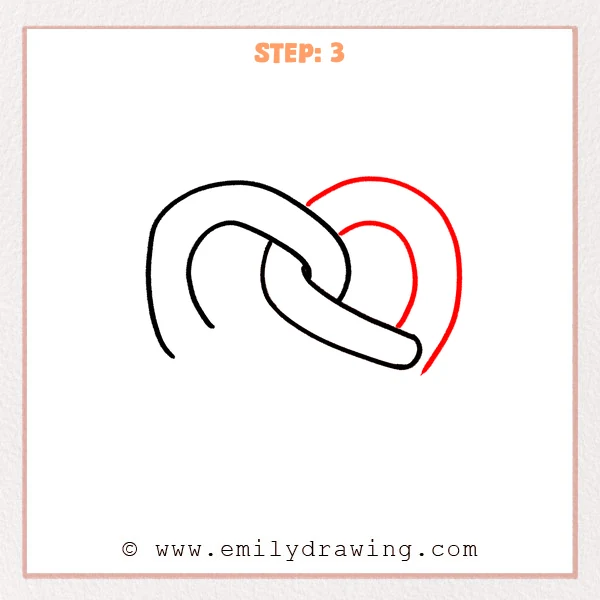 how to draw a pretzel - Step 3