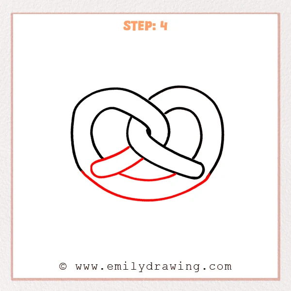 how to draw a pretzel - Step 4