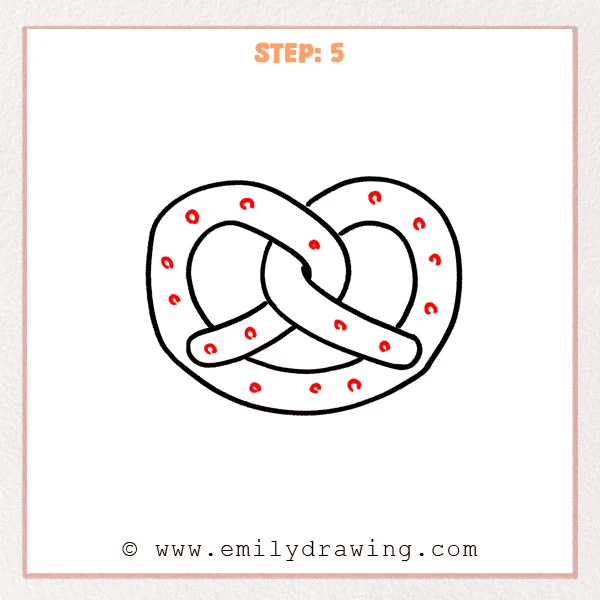 how to draw a pretzel - Step 5
