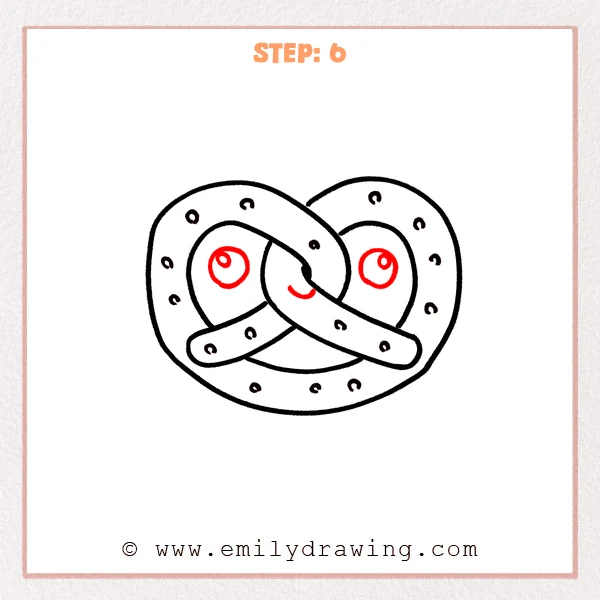 how to draw a pretzel - Step 6