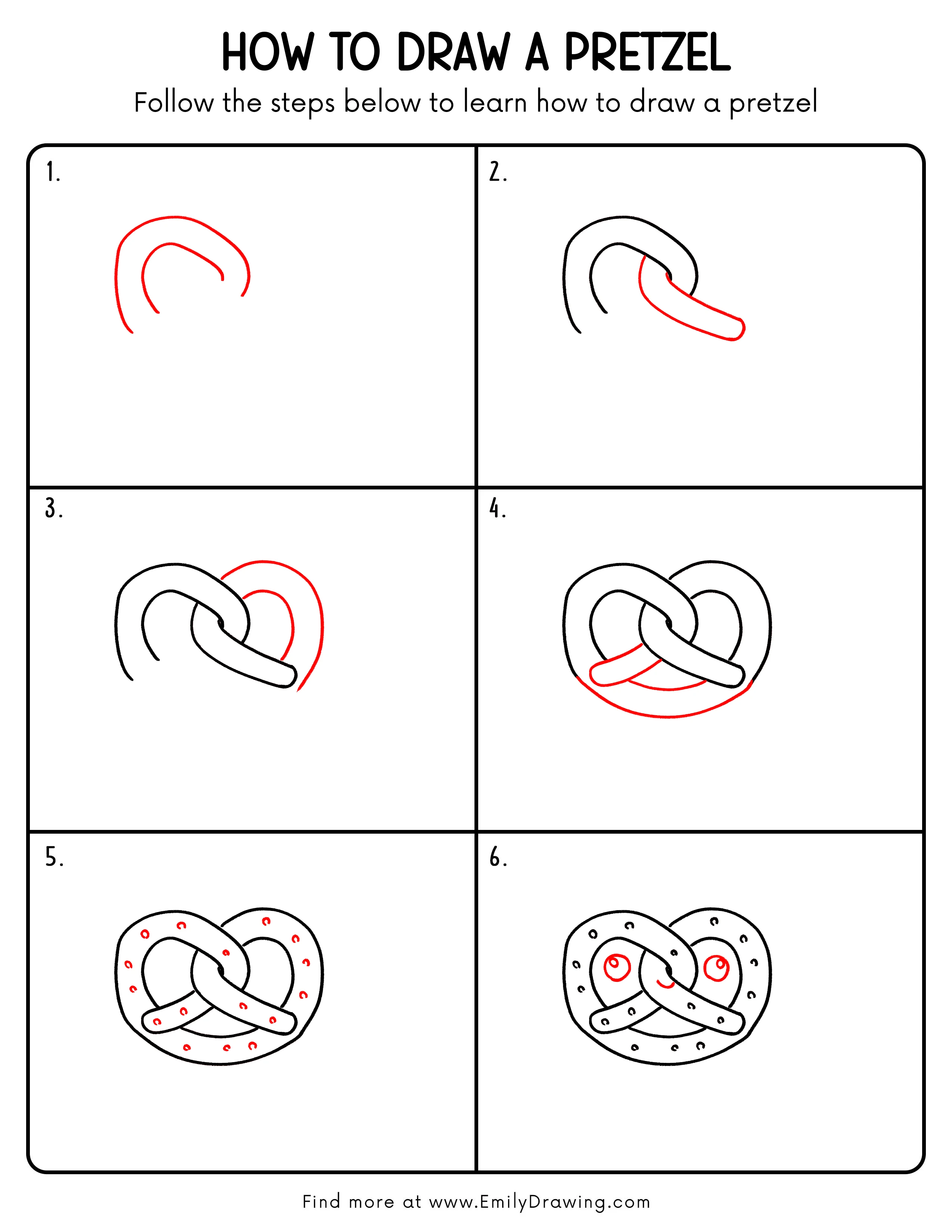 Printable Pretzel Drawing Guide
