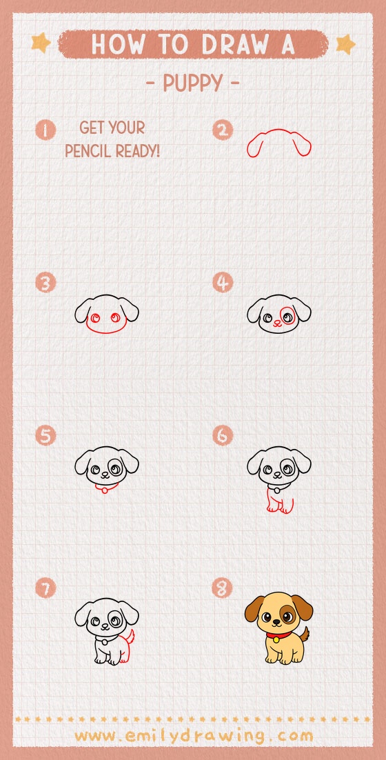 how to draw a puppy pinterest pin