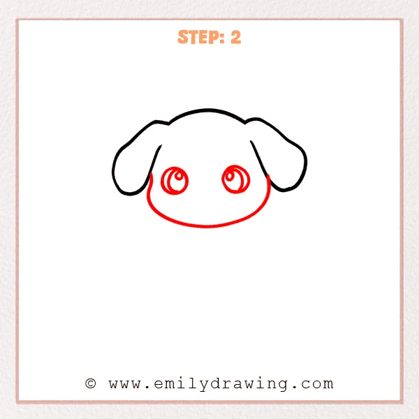 how to draw a puppy - Step 2