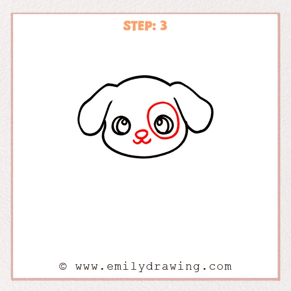how to draw a puppy - Step 3