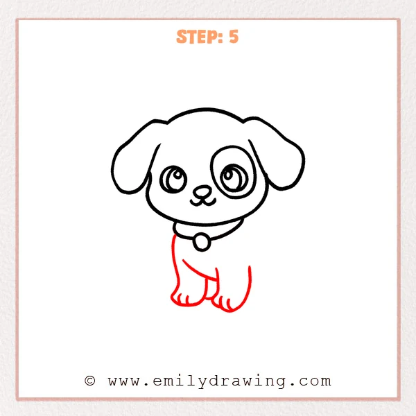 how to draw a puppy - Step 5