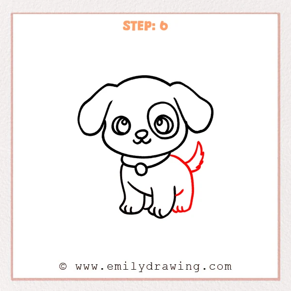 how to draw a puppy - Step 6