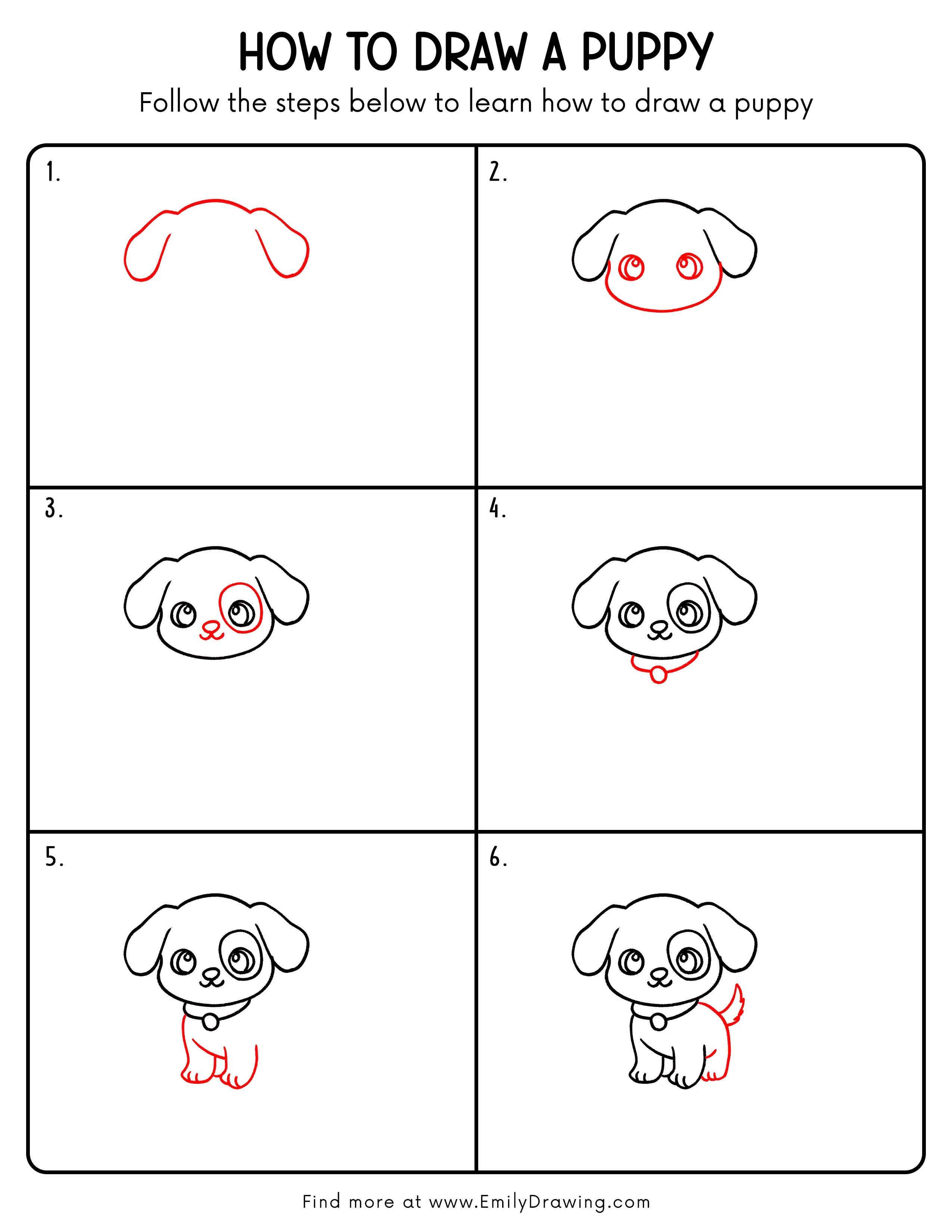 Printable Puppy Drawing Guide