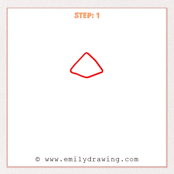 how to draw a pyramid - Step 1