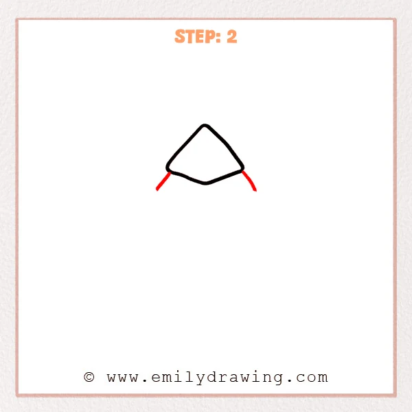 how to draw a pyramid - Step 2