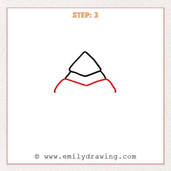 how to draw a pyramid - Step 3