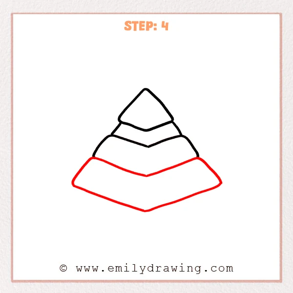 how to draw a pyramid - Step 4