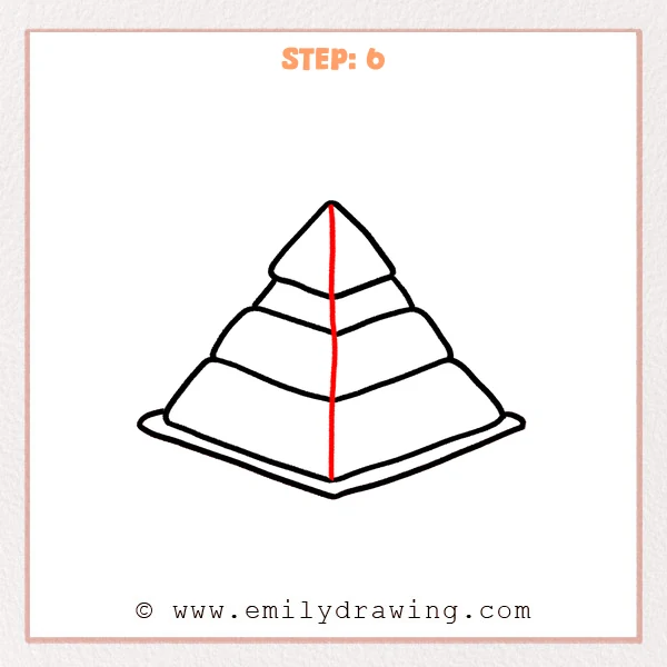 how to draw a pyramid - Step 6