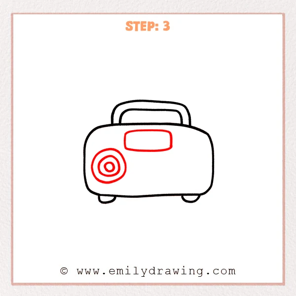 how to draw a radio - Step 3