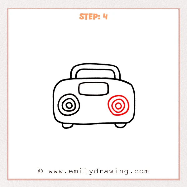 how to draw a radio - Step 4