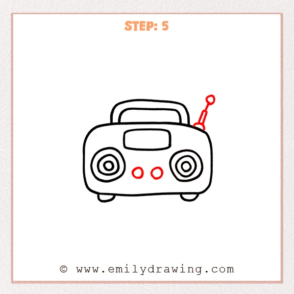 how to draw a radio - Step 5