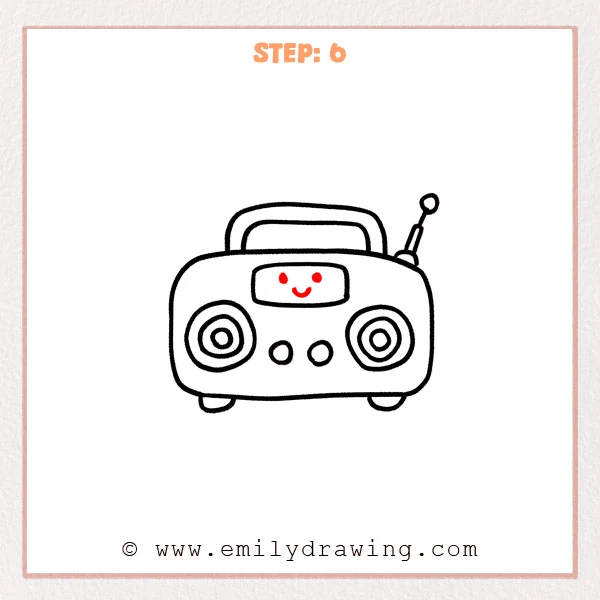 how to draw a radio - Step 6