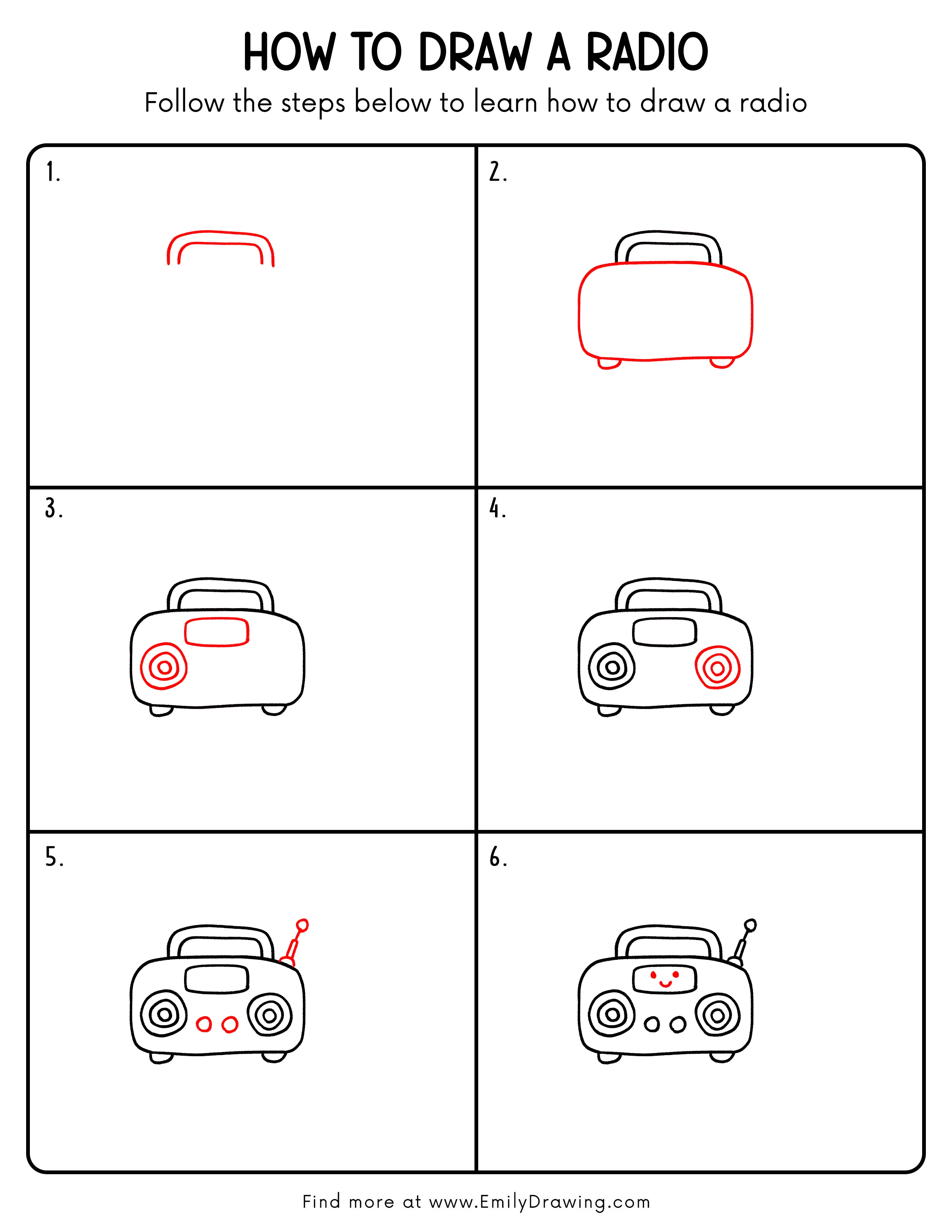 Printable Radio Drawing Guide
