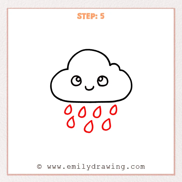 how to draw a rain - Step 5