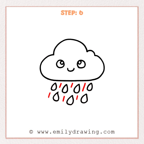 how to draw a rain - Step 6