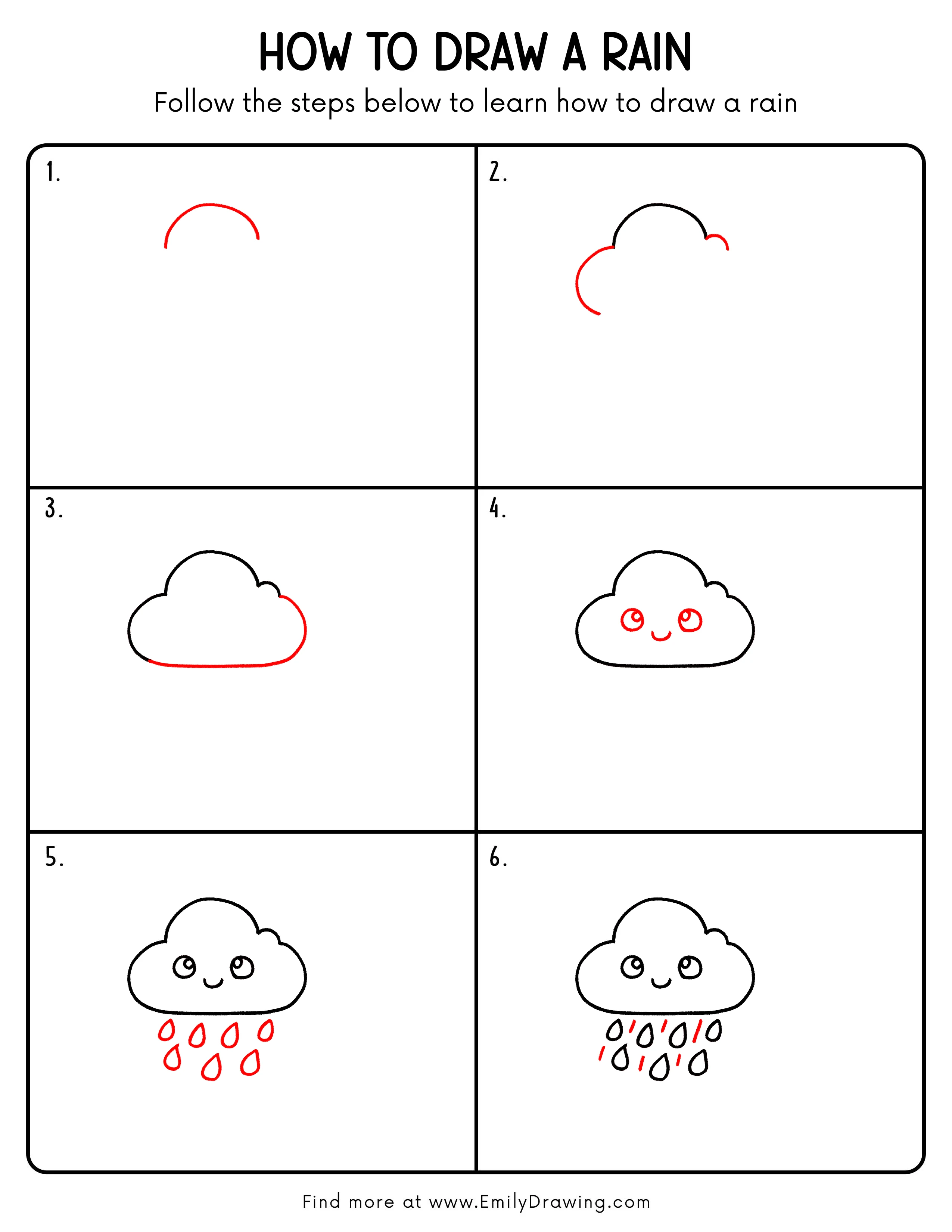 Printable Rain Drawing Guide