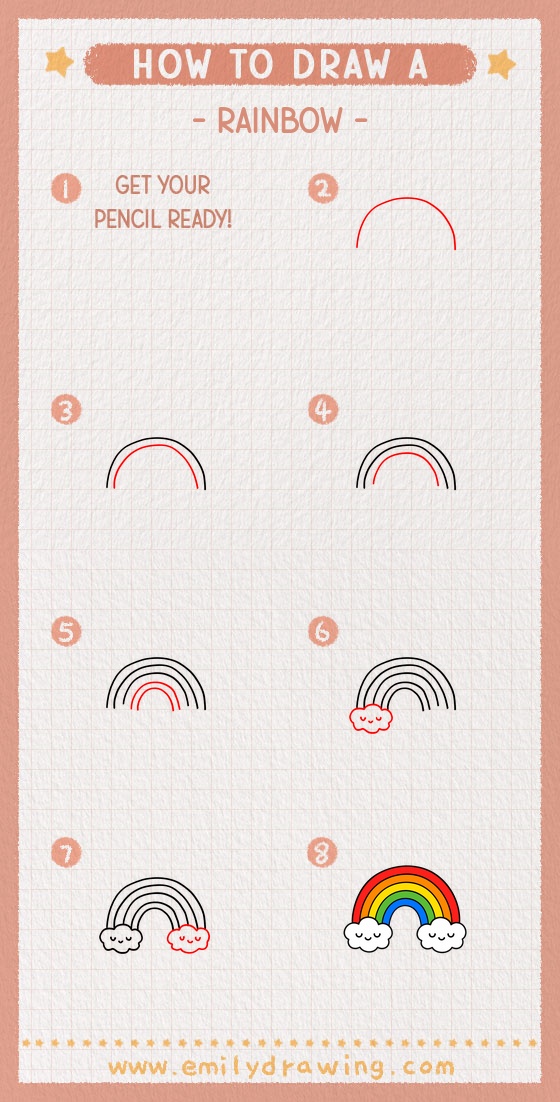 how to draw a rainbow pinterest pin