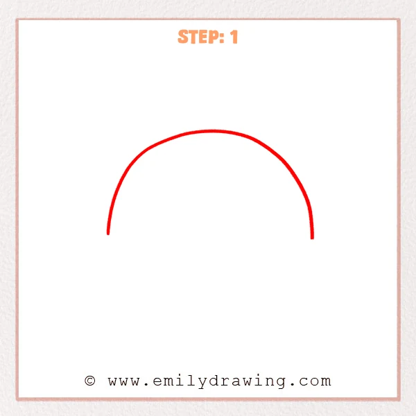 how to draw a rainbow - Step 1