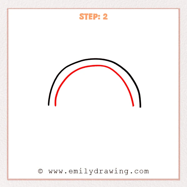 how to draw a rainbow - Step 2