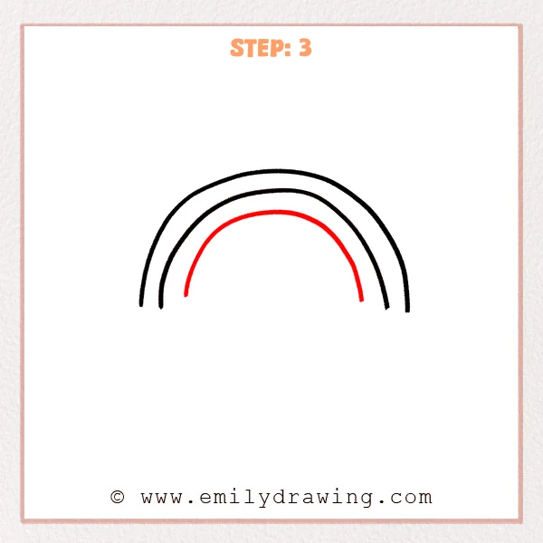 how to draw a rainbow - Step 3