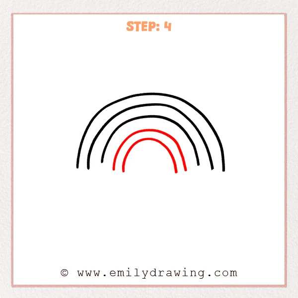 how to draw a rainbow - Step 4