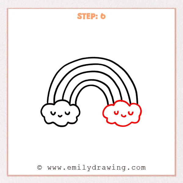 how to draw a rainbow - Step 6