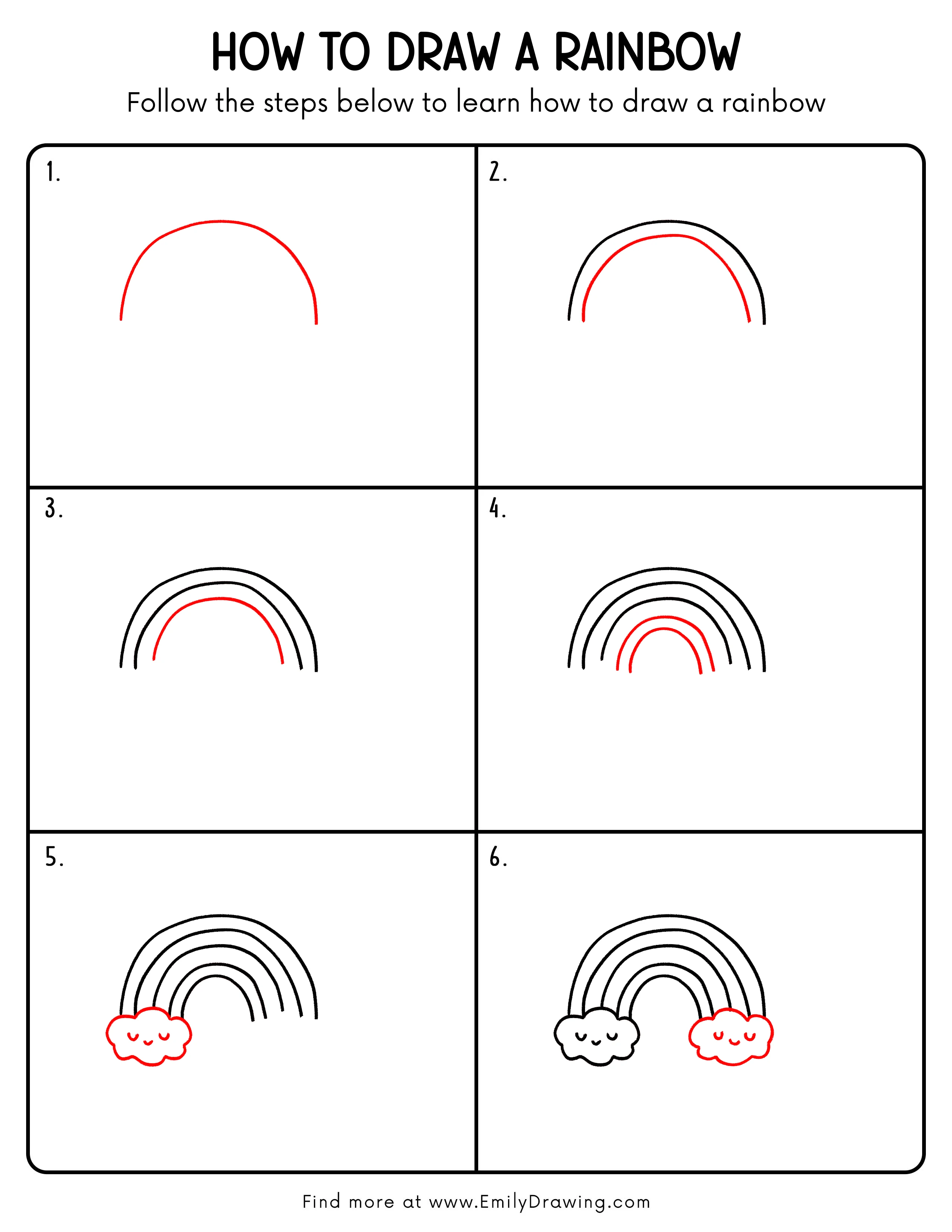 Printable Rainbow Drawing Guide
