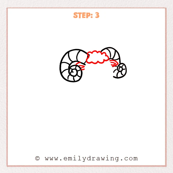 how to draw a ram - Step 3