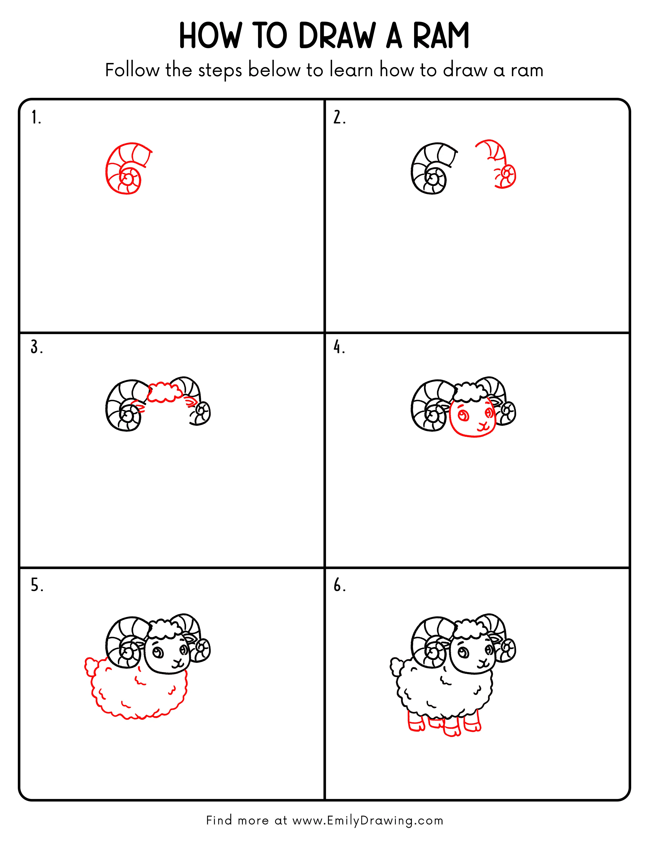 Printable Ram Drawing Guide