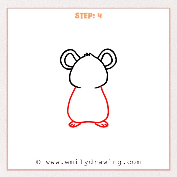 how to draw a rat - Step 4
