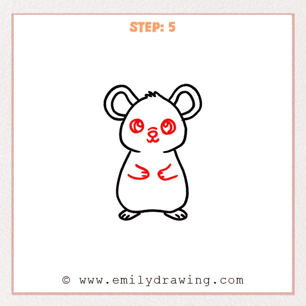 how to draw a rat - Step 5