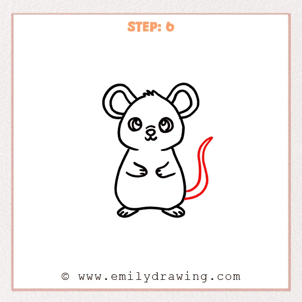 how to draw a rat - Step 6