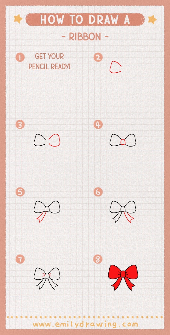 how to draw a ribbon pinterest pin