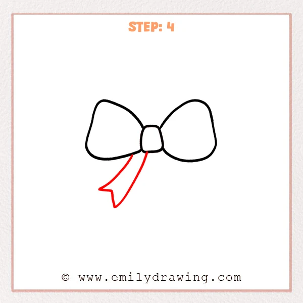 how to draw a ribbon - Step 4